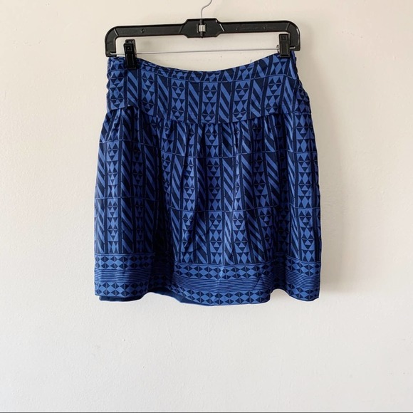 Madewell Silk Tailored Tee & Skirt Set in Geometric Stripe Size L/12 - Picture 7 of 14